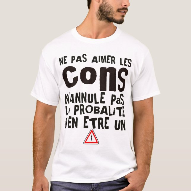 Camiseta aimer cons annule probalite humour citation drole  (Frente)