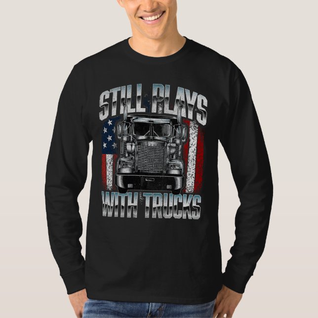 Camiseta Ainda Brinca com Caminhões (Frente)
