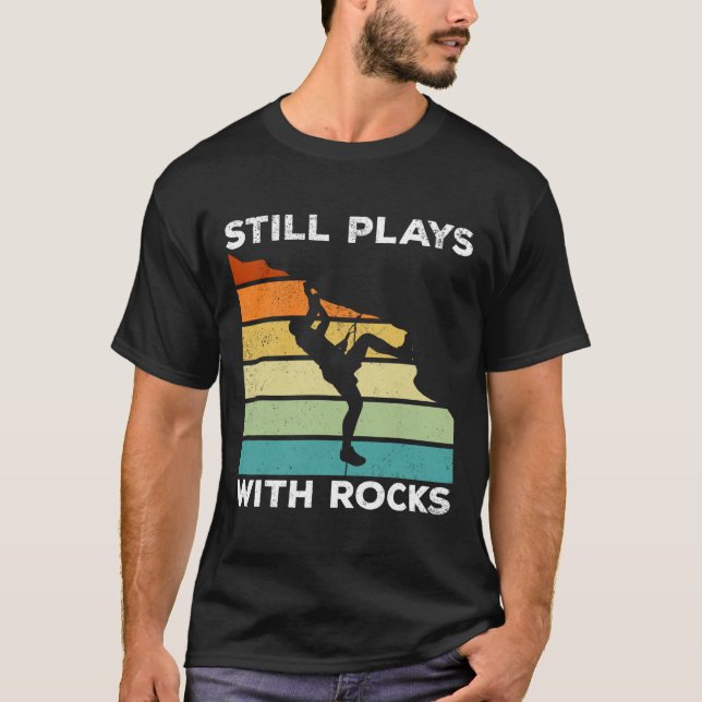 Camiseta Ainda Brinca Com Pedras - Rocha De Bouldering Na M (Frente)