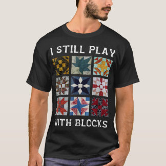 Camiseta Ainda Brinco Com Blocos de Colcha Piada de Costura