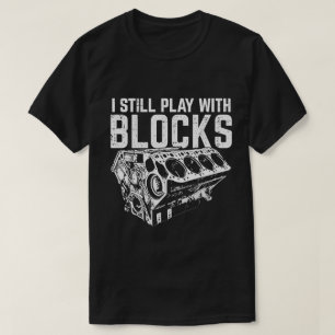Camiseta Ainda Brinco Com Blocos Divertido Construtor de Mo