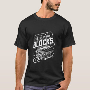 Camiseta Ainda Brinco com Blocos Mecânico de Bloco de Motor