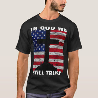 Camiseta Ainda Confiamos em Deus Bandeira Americana EUA 250