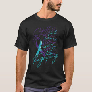 Camiseta Ainda Lutando Contra O Suicídio De Fita Roxa Tebre
