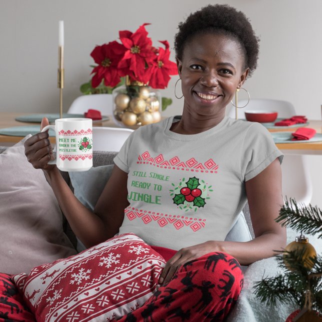 Camiseta Ainda Solteira Pronta Para Jingle Piada Natal Mulh (Criador carregado)