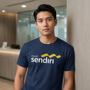 Camiseta AINDA SOZINHO - Indonésia Logotipo de Marca de Ban