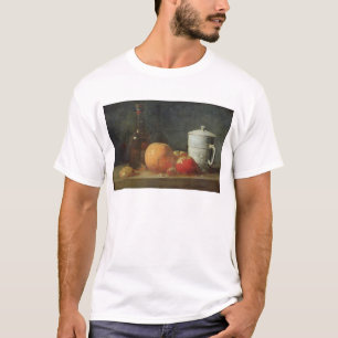 Camiseta Ainda vida com a garrafa da fruta e de vinho
