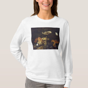 Camiseta Ainda vida com cogumelos e borboletas