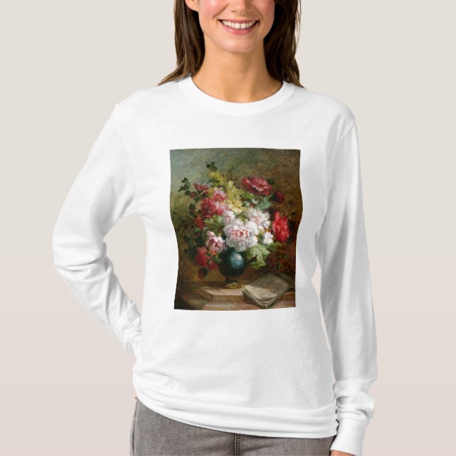 Camiseta Ainda vida com flores e partitura (Frente)