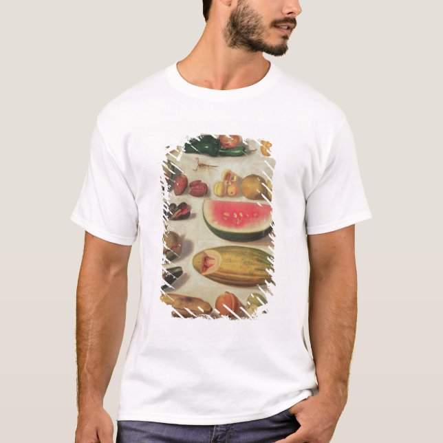 Camiseta Ainda vida com fruta e sapo (Frente)