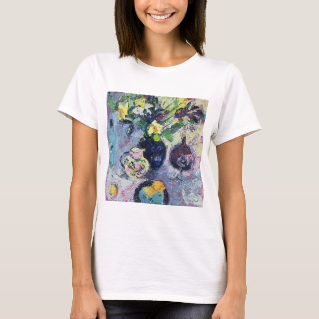 Camiseta Ainda vida com garrafa 2002 de turquesa (Frente)