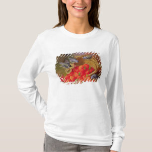 Camiseta Ainda vida com morangos e Bluetits