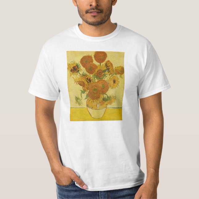 Camiseta Ainda vida com os girassóis por Van Gogh (Frente)