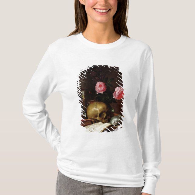 Camiseta Ainda vida com um crânio (Frente)