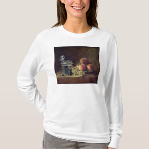 Camiseta Ainda vida com uma cesta dos pêssegos