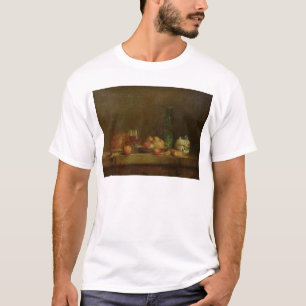 Camiseta Ainda vida com uma garrafa das azeitonas, 1760