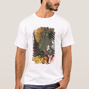 Camiseta Ainda vida com uvas, pássaros e flores