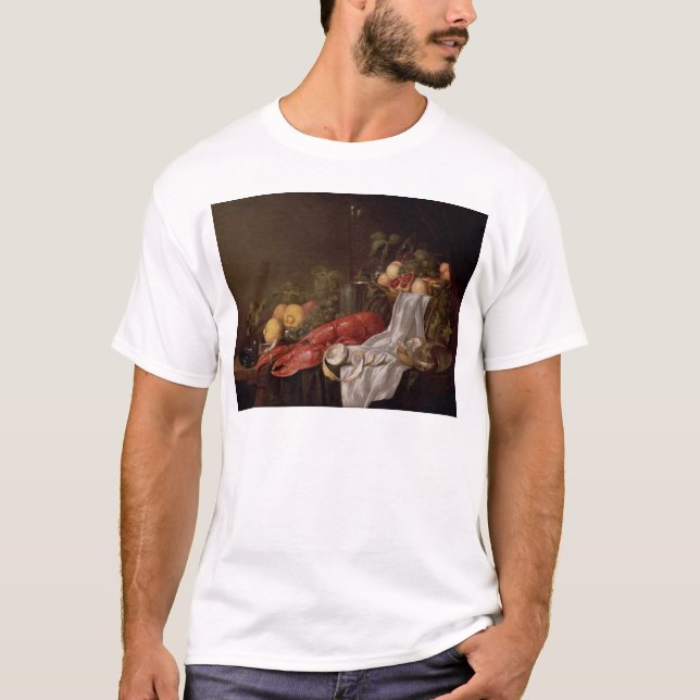 Camiseta Ainda vida da fruta e de uma lagosta (Frente)