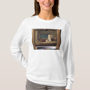 Camiseta Ainda vida das tubulações e de um vidro de beben