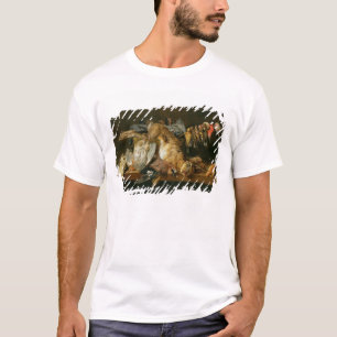 Camiseta Ainda vida de pássaros inoperantes e de uma lebre