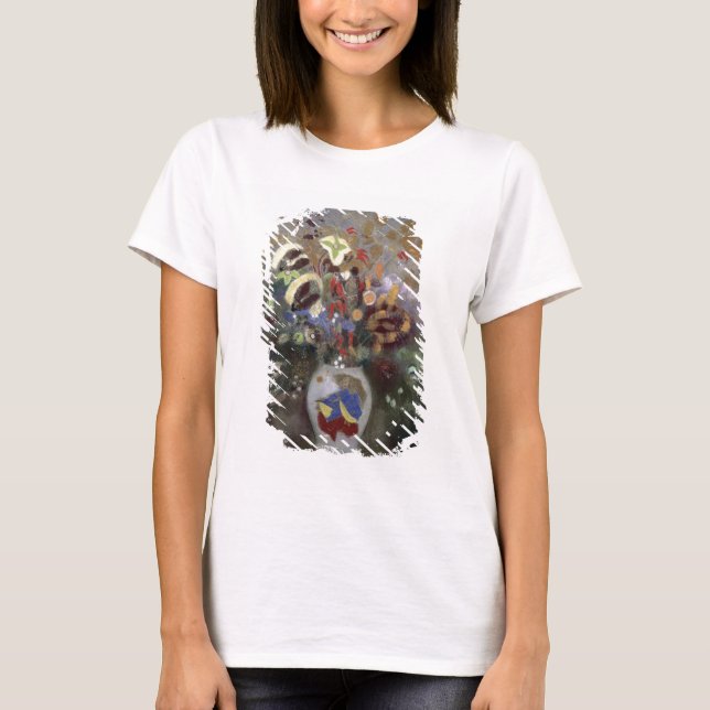 Camiseta Ainda vida de um vaso das flores (pastel no papel) (Frente)