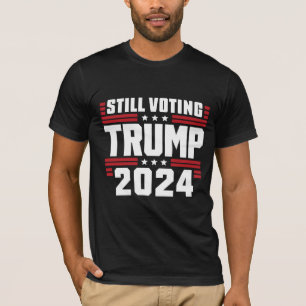 Camiseta Ainda votando Trump 2024 Bandeira Patriótica Ameri