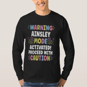 Camiseta AINSLEY Nome Personalizado Engraçado Fofo AINSLE P