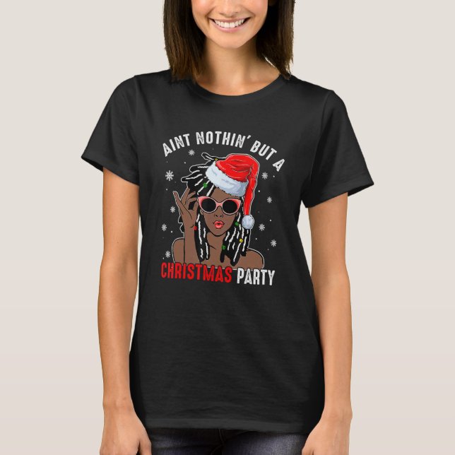 Camiseta Aint Nothin' But A Christmas Party Black African S (Frente)