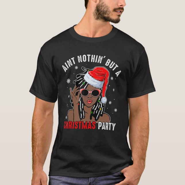 Camiseta Aint Nothin' But A Christmas Party Black African S (Frente)