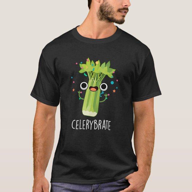 Camiseta Aipo Funny Veggie Celery Pun Dark BG (Frente)