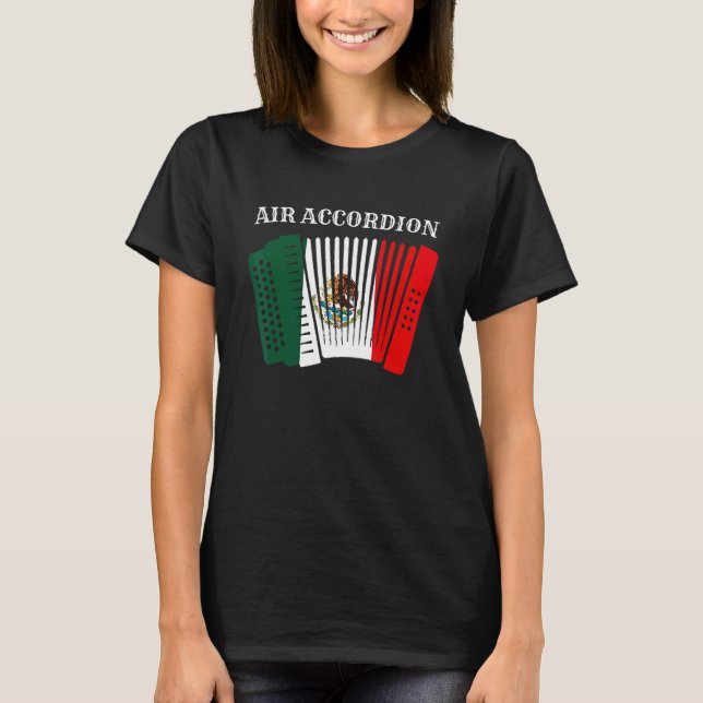 Camiseta Air Accordion Cinco De Mayo Fiesta Bandeira Mexica (Frente)