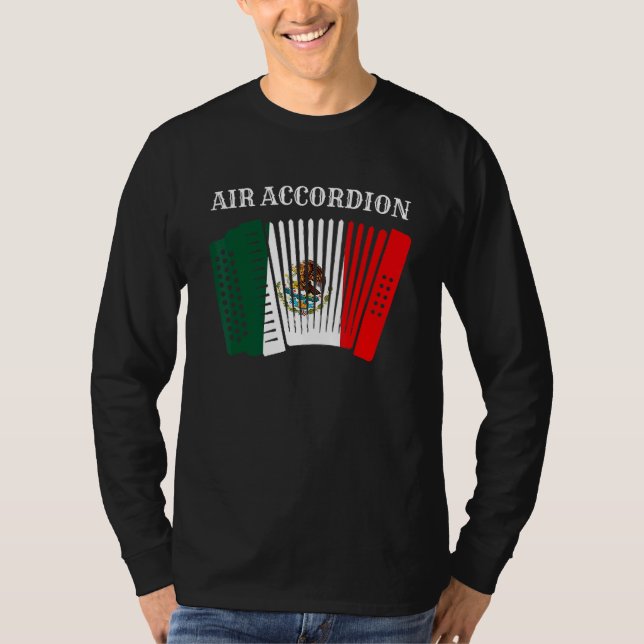 Camiseta Air Accordion Cinco De Mayo Fiesta Bandeira Mexica (Frente)