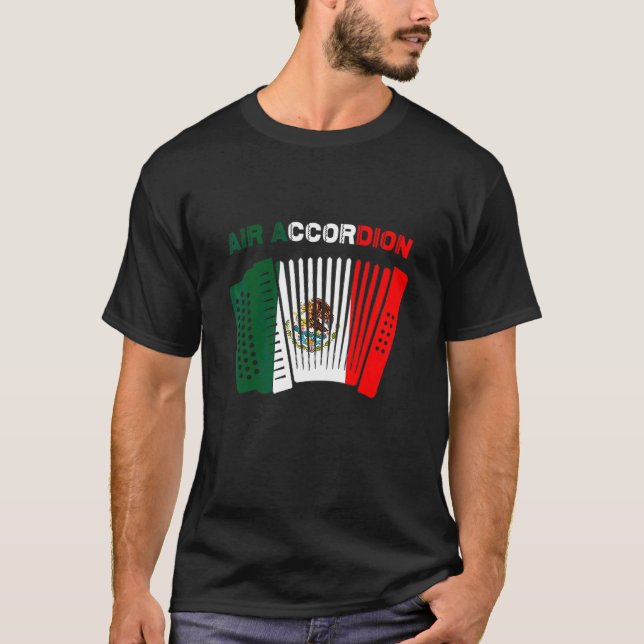 Camiseta Air Accordion Cinco De Mayo Fiesta Bandeira Mexica (Frente)