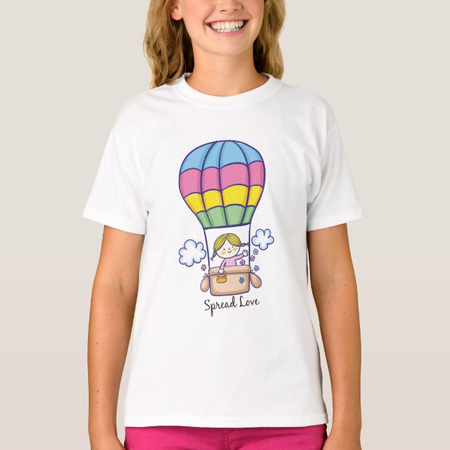 Camiseta Air Balloon Engraçado Garota Bonita (Frente)