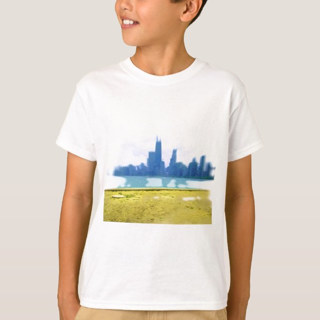 Camiseta Air Brushing Chicago Skyline Art (Frente)