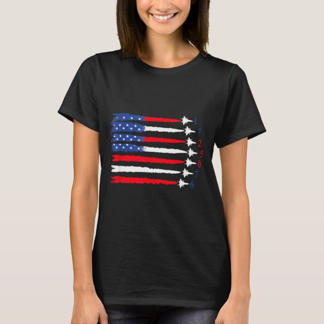 Camiseta Air Force American Flag 4th Of July 2026 Funny Gif (Frente)