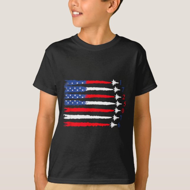 Camiseta Air Force American Flag 4th Of July 2026 Funny Gif (Frente)