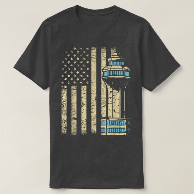 Camiseta Air Traffic Controller TowerAircraft Airspace ATC  (Frente do Design)