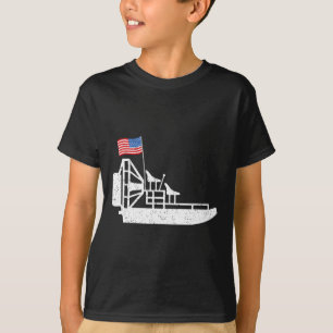 Camiseta Airboat 4 De Julho Bandeira Dos EUA Barco De Pânta