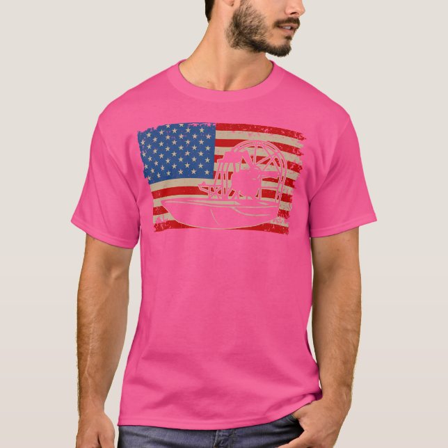 Camiseta Airboat America Flag I Patriotic Airboat Captain R (Frente)