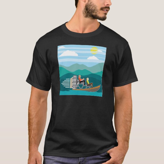 Camiseta AirBoat do passeio do barco do pântano (Frente)