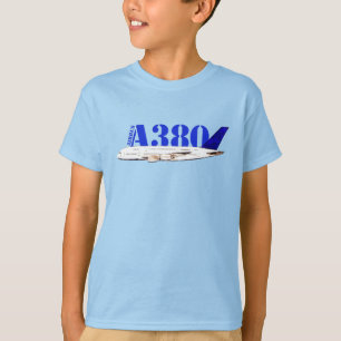 Camiseta Airbus A380 Airplane Desenho de Aquarela