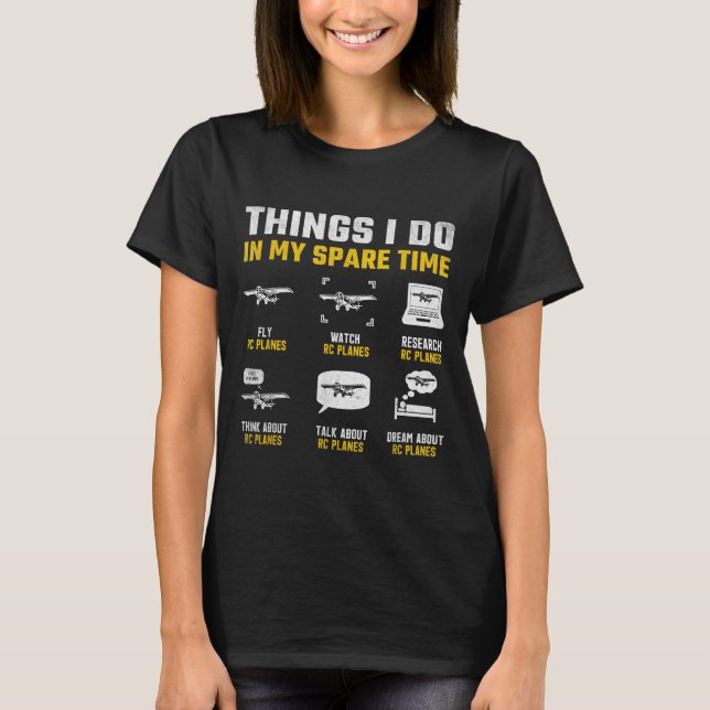 Camiseta Aircraft Rc Plane Airplane Men Things I Do In My S (Frente)