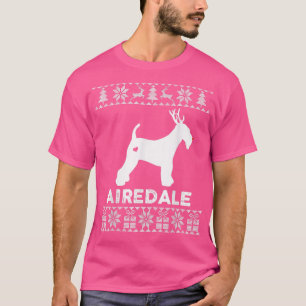 Camiseta Airedale Dog Lover Christmas Reindeer Ugly Christm