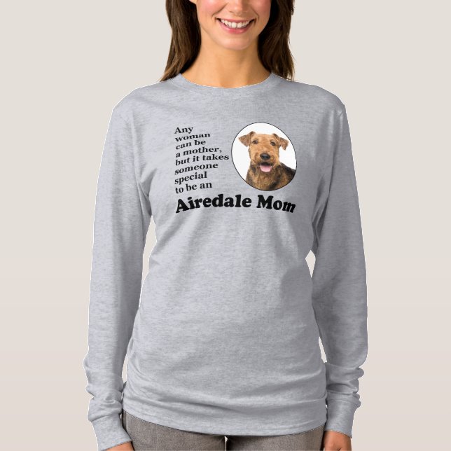 Camiseta Airedale Mãe T-Shirt (Frente)