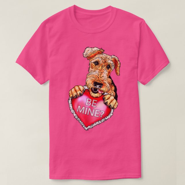 Camiseta Airedale Terrier Be Mine (Frente do Design)