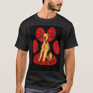 Camiseta Airedale Terrier Dia de os namorados Cão Cachorro