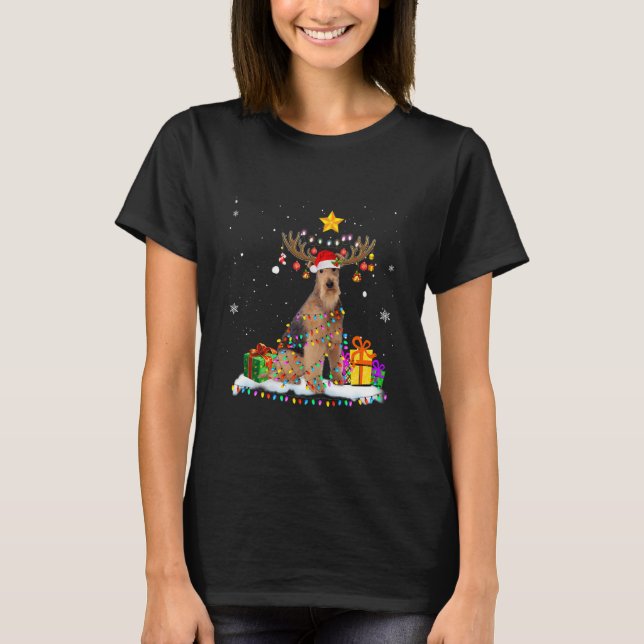 Camiseta Airedale Terrier Dog Christmas (Frente)