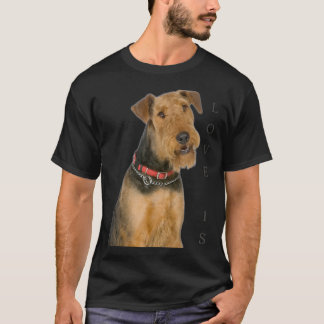 Camiseta Airedale Terrier Dog Mom Dad Love Is Puppy Pet Te