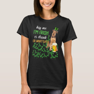 Camiseta Airedale Terrier me beijou sou irlandês ou Bebado